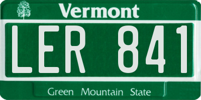 VT license plate LER841