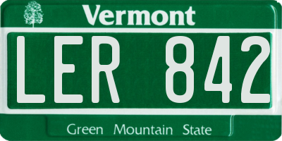 VT license plate LER842
