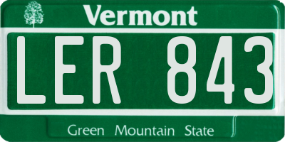 VT license plate LER843