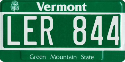 VT license plate LER844