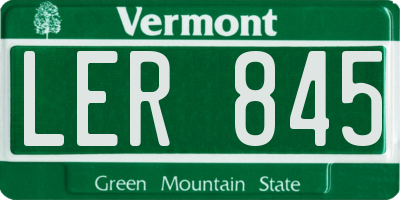 VT license plate LER845