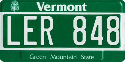 VT license plate LER848