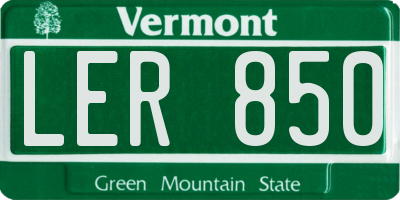 VT license plate LER850
