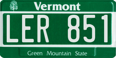 VT license plate LER851