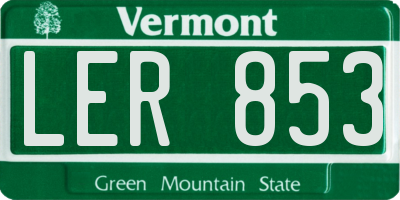 VT license plate LER853