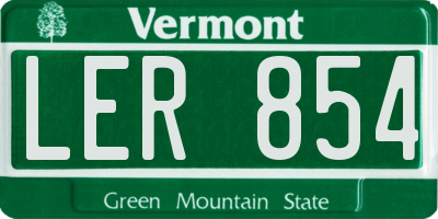 VT license plate LER854