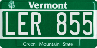 VT license plate LER855