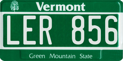 VT license plate LER856