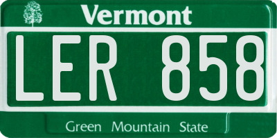 VT license plate LER858