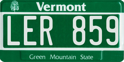 VT license plate LER859