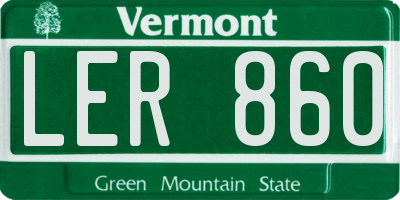 VT license plate LER860