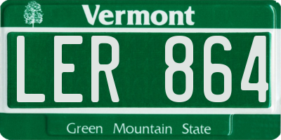 VT license plate LER864