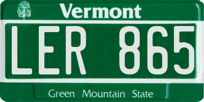 VT license plate LER865