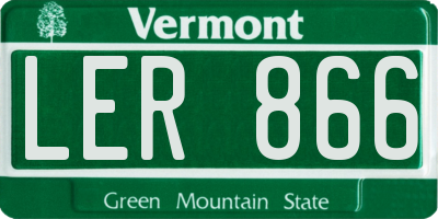 VT license plate LER866