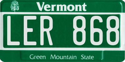VT license plate LER868