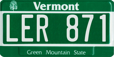 VT license plate LER871