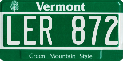 VT license plate LER872