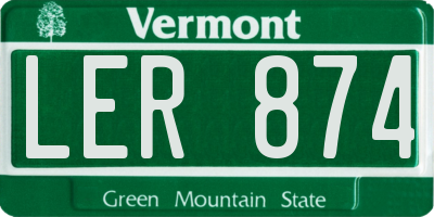 VT license plate LER874