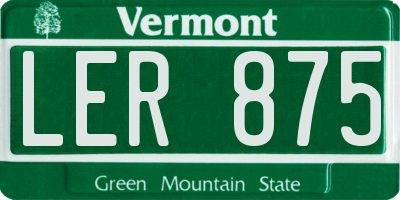 VT license plate LER875
