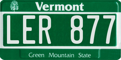 VT license plate LER877