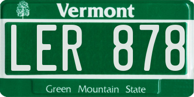 VT license plate LER878