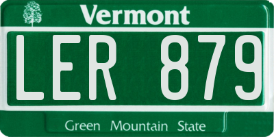VT license plate LER879