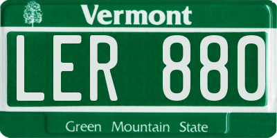 VT license plate LER880