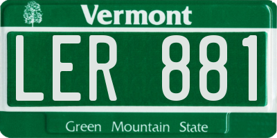 VT license plate LER881