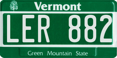 VT license plate LER882