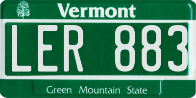 VT license plate LER883