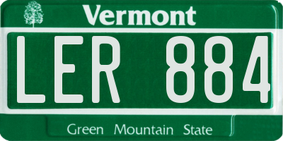 VT license plate LER884