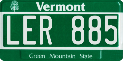 VT license plate LER885