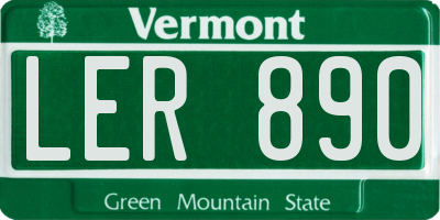 VT license plate LER890