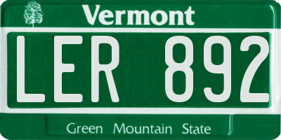 VT license plate LER892