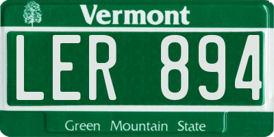 VT license plate LER894