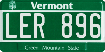VT license plate LER896