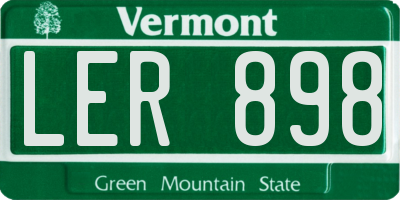 VT license plate LER898