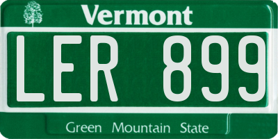 VT license plate LER899