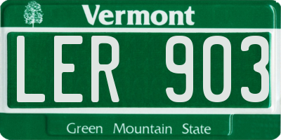 VT license plate LER903