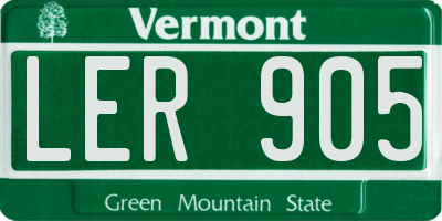 VT license plate LER905