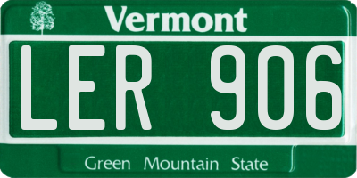 VT license plate LER906