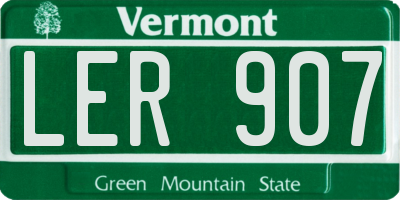 VT license plate LER907
