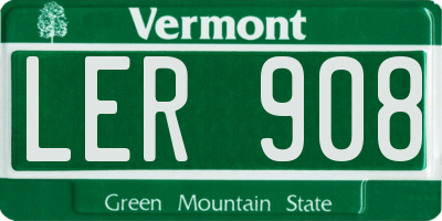 VT license plate LER908