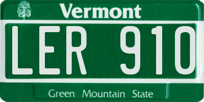 VT license plate LER910