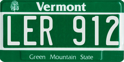 VT license plate LER912