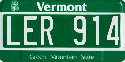 VT license plate LER914