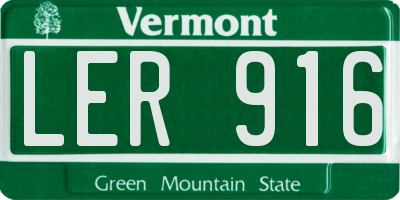 VT license plate LER916