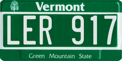 VT license plate LER917
