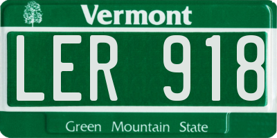 VT license plate LER918