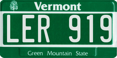 VT license plate LER919